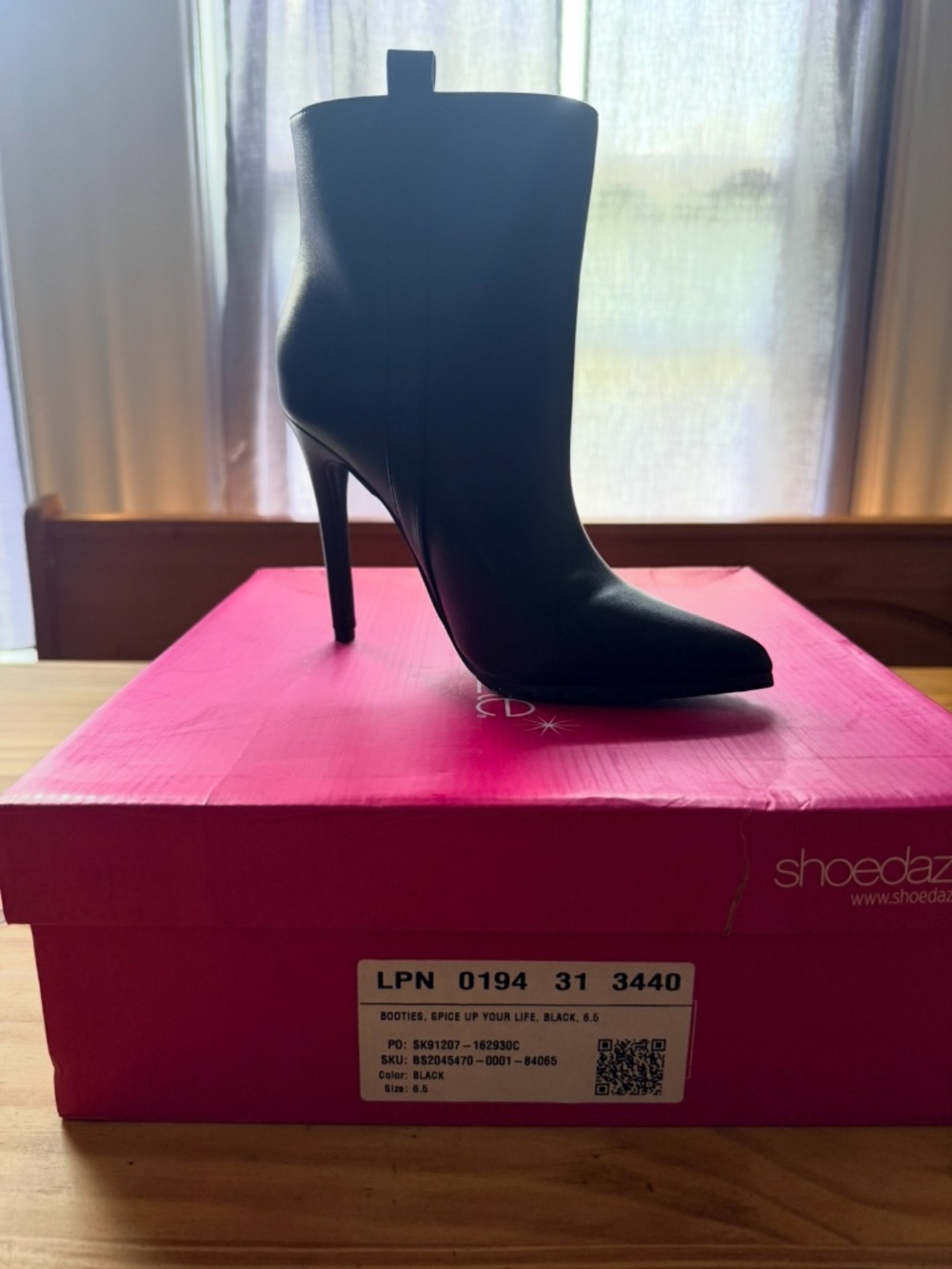 Black high heel booties